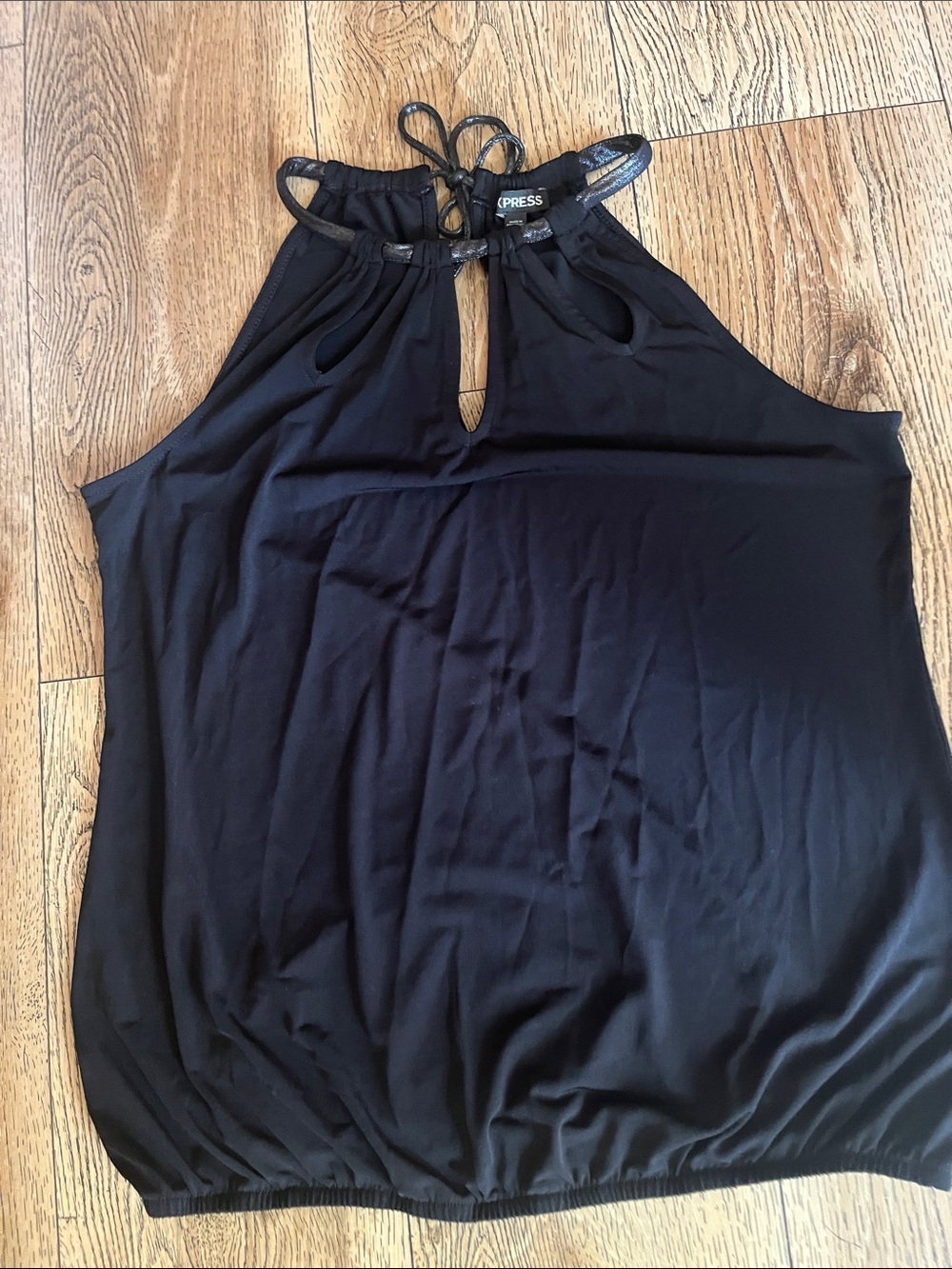 Express Black Halter Tie-Neck Camisole